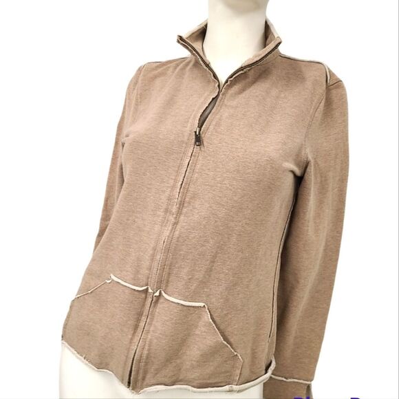 GAP Knit Tan Zip Sweatshirt size Small - Picture 3 of 8